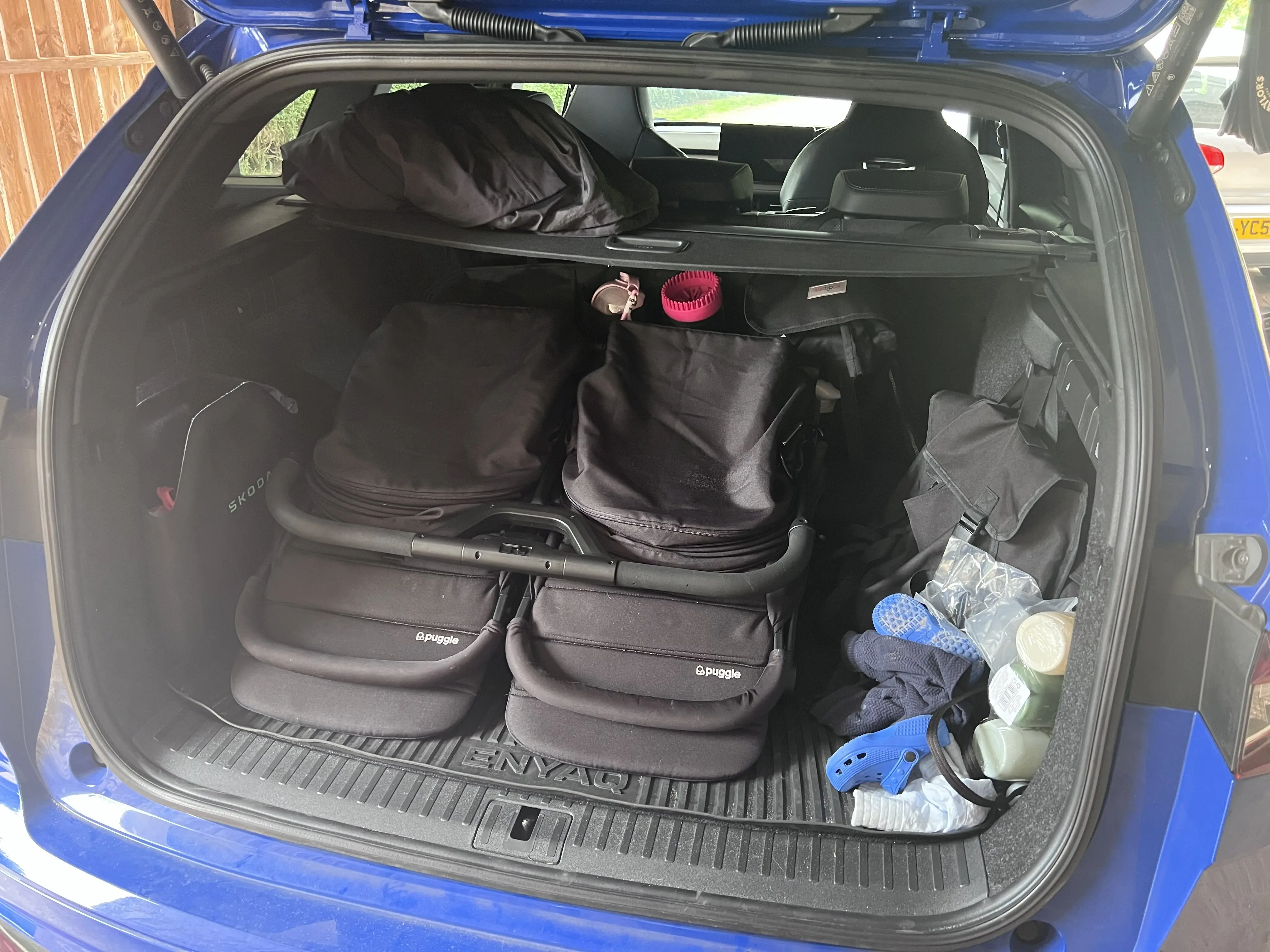 Puggle City Traveller folded neatly in car boot